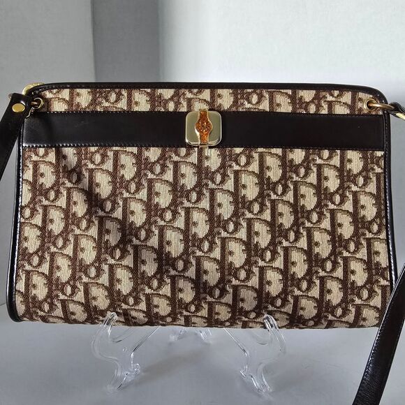 Authentic Christian Dior Trotter Brown Canvas Shoulder Bag - Picture 2 of 10